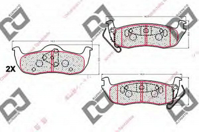DJ PARTS bp2027 -  Комплект тормозных колодок, дисковый тормоз